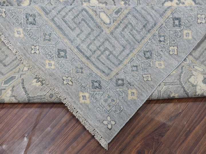 8'10" x 11'8" New Hand Knotted Grey Wool Rectangle Oriental Rug - MOA10252439