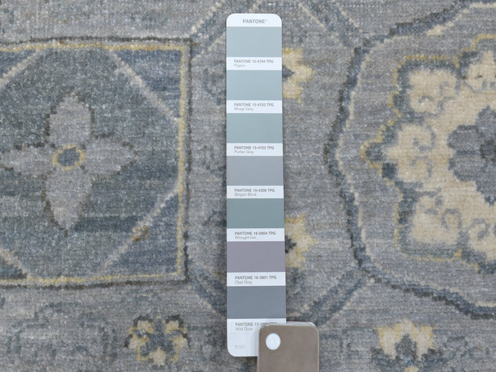 8'10" x 11'8" New Hand Knotted Grey Wool Rectangle Oriental Rug - MOA10252439