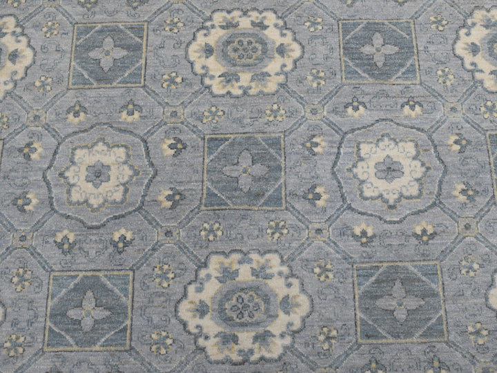 8'10" x 11'8" New Hand Knotted Grey Wool Rectangle Oriental Rug - MOA10252439