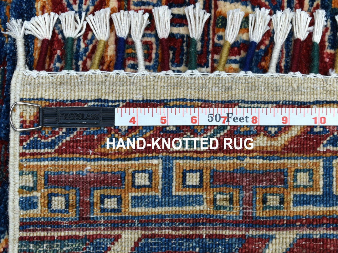 2'4" x 9'1" New Hand Knotted Blue Wool Runner Oriental Rug - MOA10252839