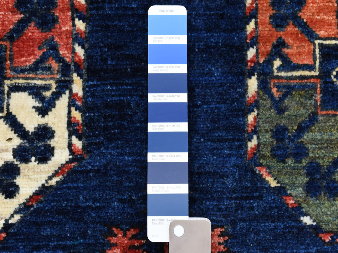 5'1" x 6'8" New Hand Knotted Blue Wool Rectangle Oriental Rug - MOA10253003