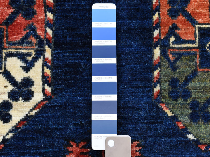 5'1" x 6'8" New Hand Knotted Blue Wool Rectangle Oriental Rug - MOA10253003