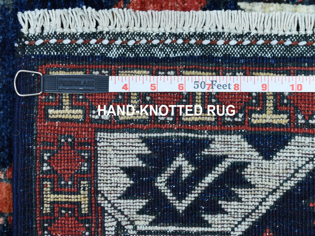 5'1" x 6'8" New Hand Knotted Blue Wool Rectangle Oriental Rug - MOA10253003