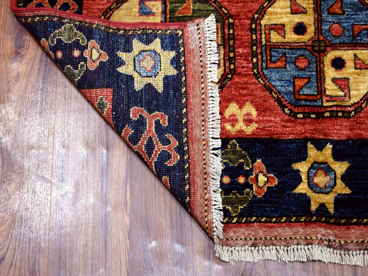 4'0" x 10'2" New Hand Knotted Red Wool Runner Oriental Rug - MOA10253126