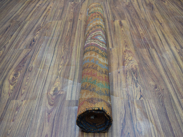 3'7" x 6'1" New Hand Knotted Multicolored Wool Rectangle Oriental Rug - MOA10253141