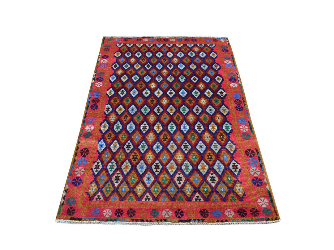 4'0" x 6'1" New Hand Knotted Multicolored Wool Rectangle Oriental Rug - MOA10253142