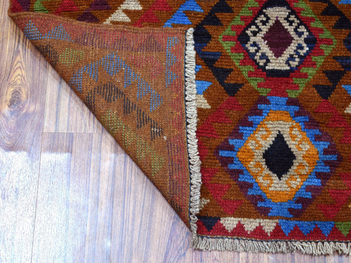 3'9" x 6'0" New Hand Knotted Multicolored Wool Rectangle Oriental Rug - MOA10253143