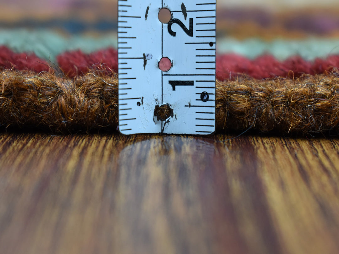 3'9" x 6'0" New Hand Knotted Multicolored Wool Rectangle Oriental Rug - MOA10253143