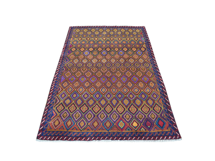 4'3" x 6'2" New Hand Knotted Multicolored Wool Rectangle Oriental Rug - MOA10253145