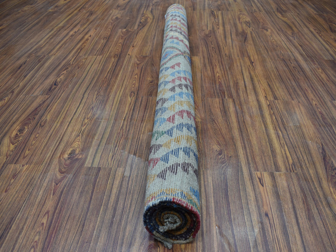 5'8" x 7'6" New Hand Knotted Grey Wool Rectangle Oriental Rug - MOA10253149