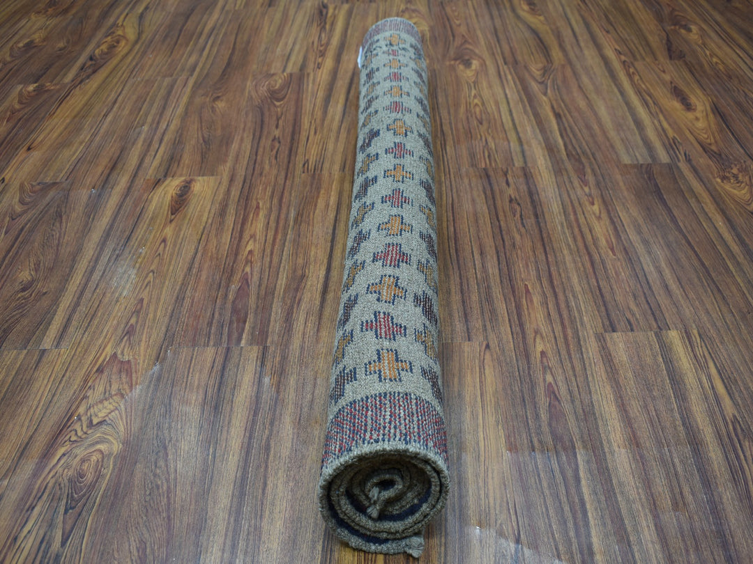 4'0" x 5'8" New Hand Knotted Grey Wool Rectangle Oriental Rug - MOA10253156