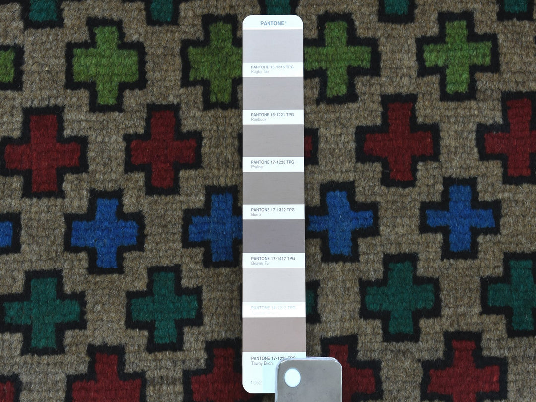 3'4" x 4'9" New Hand Knotted Grey Wool Rectangle Oriental Rug - MOA10253167