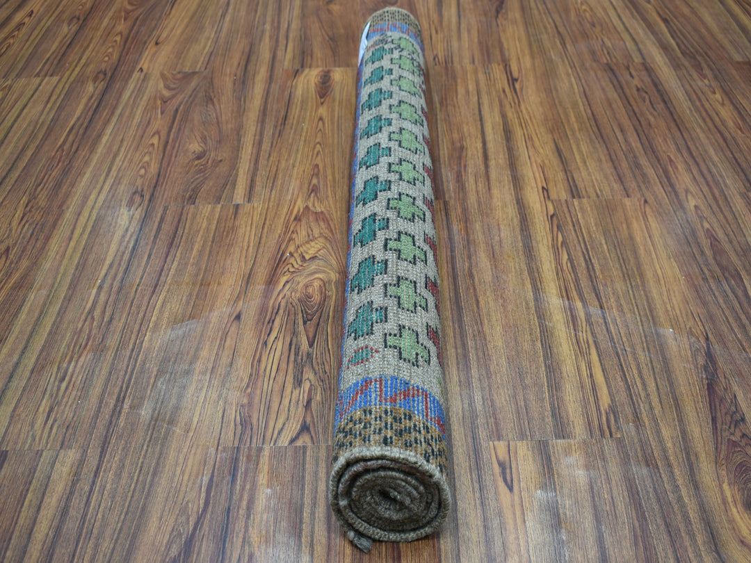 3'4" x 4'9" New Hand Knotted Grey Wool Rectangle Oriental Rug - MOA10253167