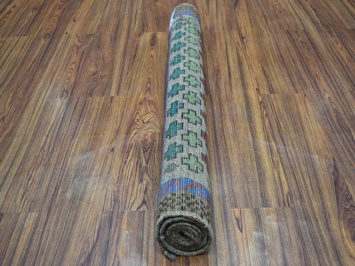 3'4" x 4'9" New Hand Knotted Grey Wool Rectangle Oriental Rug - MOA10253167