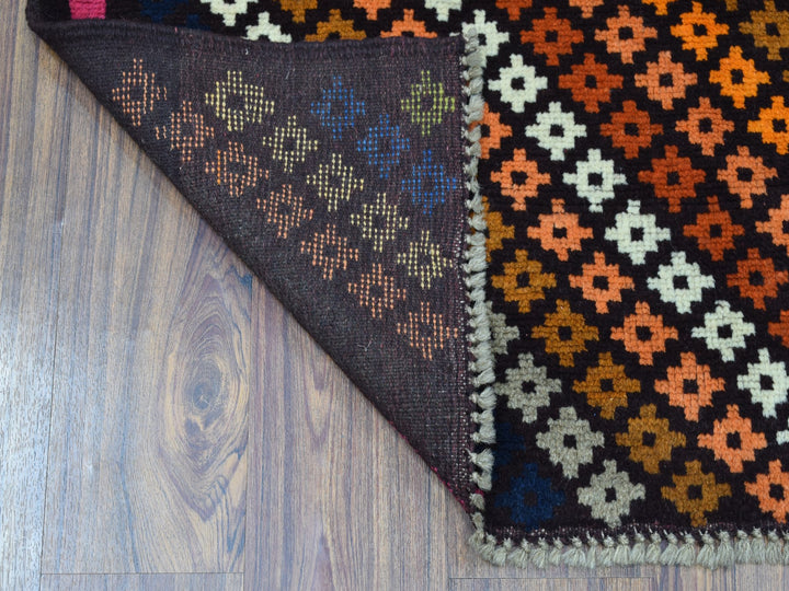 3'5" x 4'10" New Hand Knotted Black Wool Rectangle Oriental Rug - MOA10253174