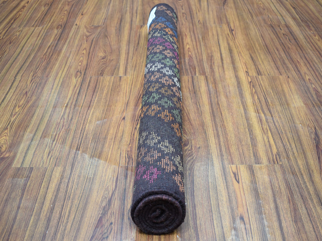 3'5" x 4'10" New Hand Knotted Black Wool Rectangle Oriental Rug - MOA10253174