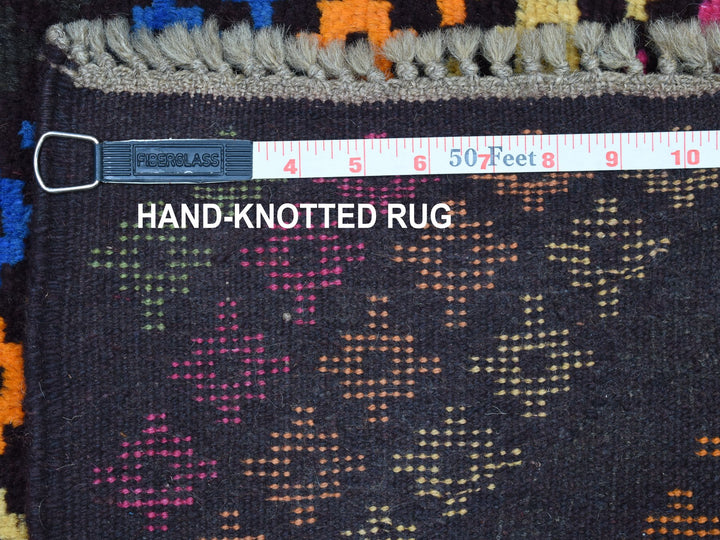 3'5" x 4'10" New Hand Knotted Black Wool Rectangle Oriental Rug - MOA10253174