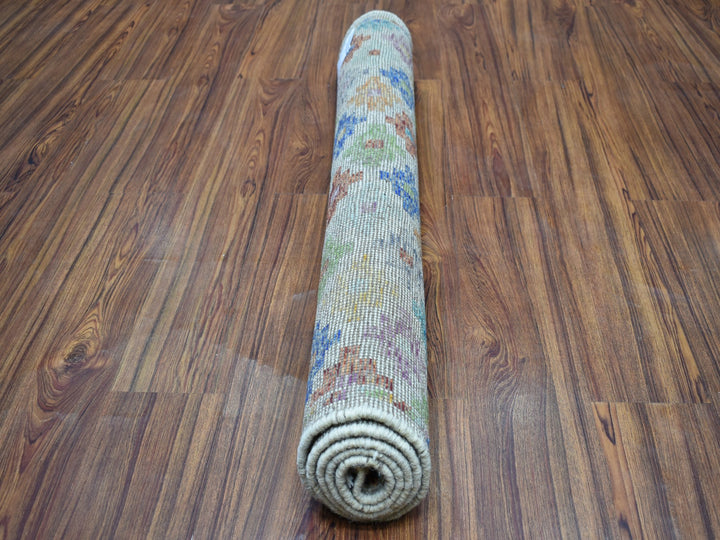 3'6" x 4'10" New Hand Knotted Ivory Wool Rectangle Oriental Rug - MOA10253176