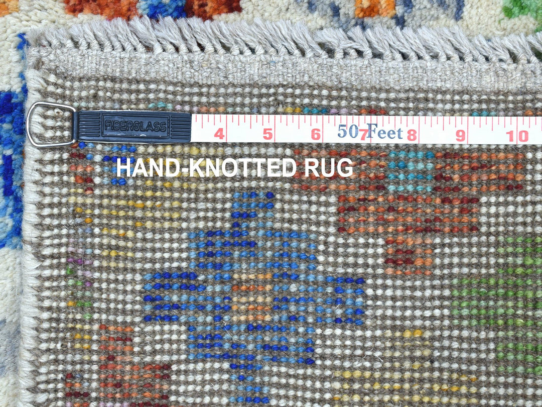 3'6" x 4'10" New Hand Knotted Ivory Wool Rectangle Oriental Rug - MOA10253176