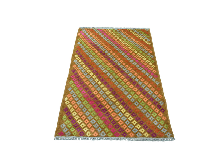 3'3" x 4'10" New Hand Knotted Multicolored Wool Rectangle Oriental Rug - MOA10253177