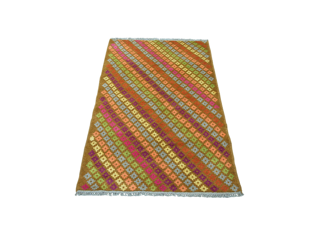 3'3" x 4'10" New Hand Knotted Multicolored Wool Rectangle Oriental Rug - MOA10253177