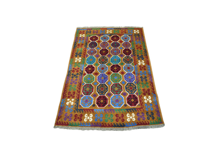 3'6" x 4'9" New Hand Knotted Multicolored Wool Rectangle Oriental Rug - MOA10253178