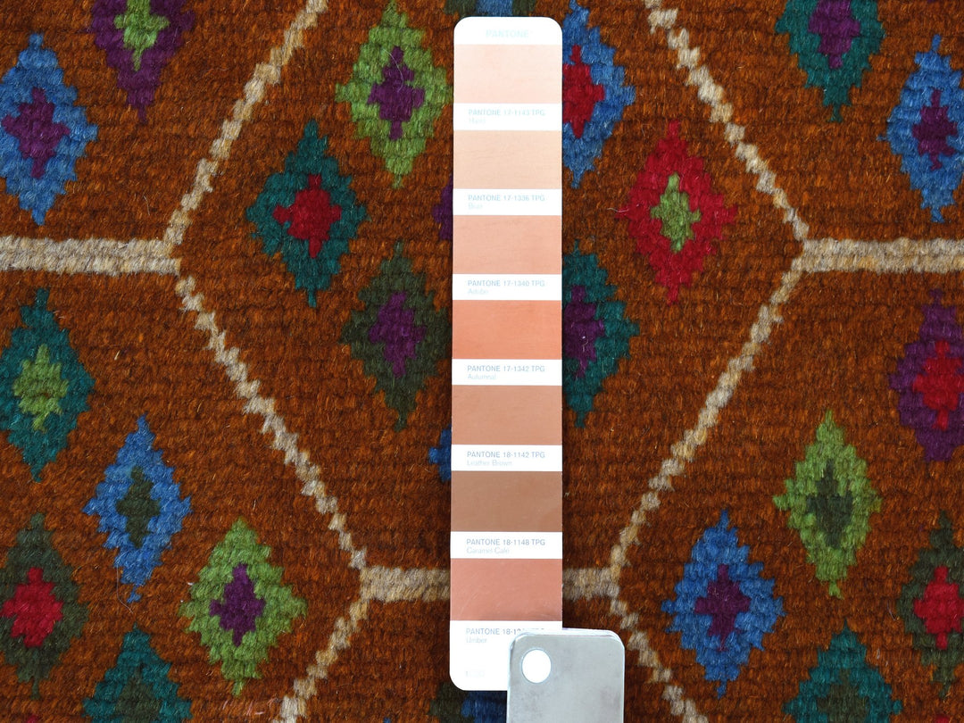 4'0" x 6'0" New Hand Knotted Multicolored Wool Rectangle Oriental Rug - MOA10253183