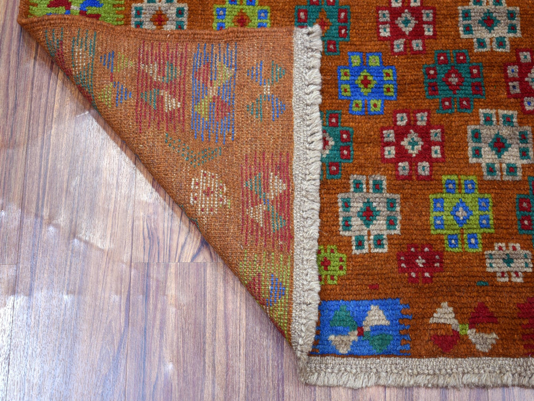 4'1" x 5'9" New Hand Knotted Multicolored Wool Rectangle Oriental Rug - MOA10253185