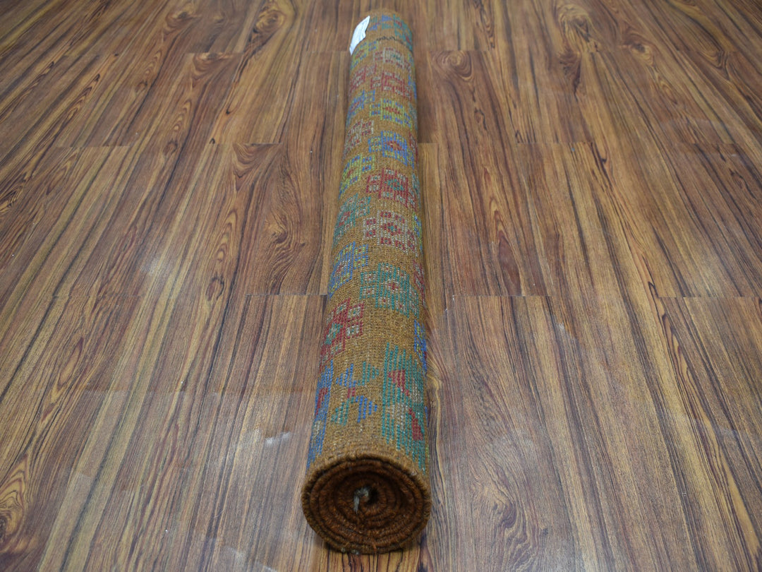 4'1" x 5'9" New Hand Knotted Multicolored Wool Rectangle Oriental Rug - MOA10253185