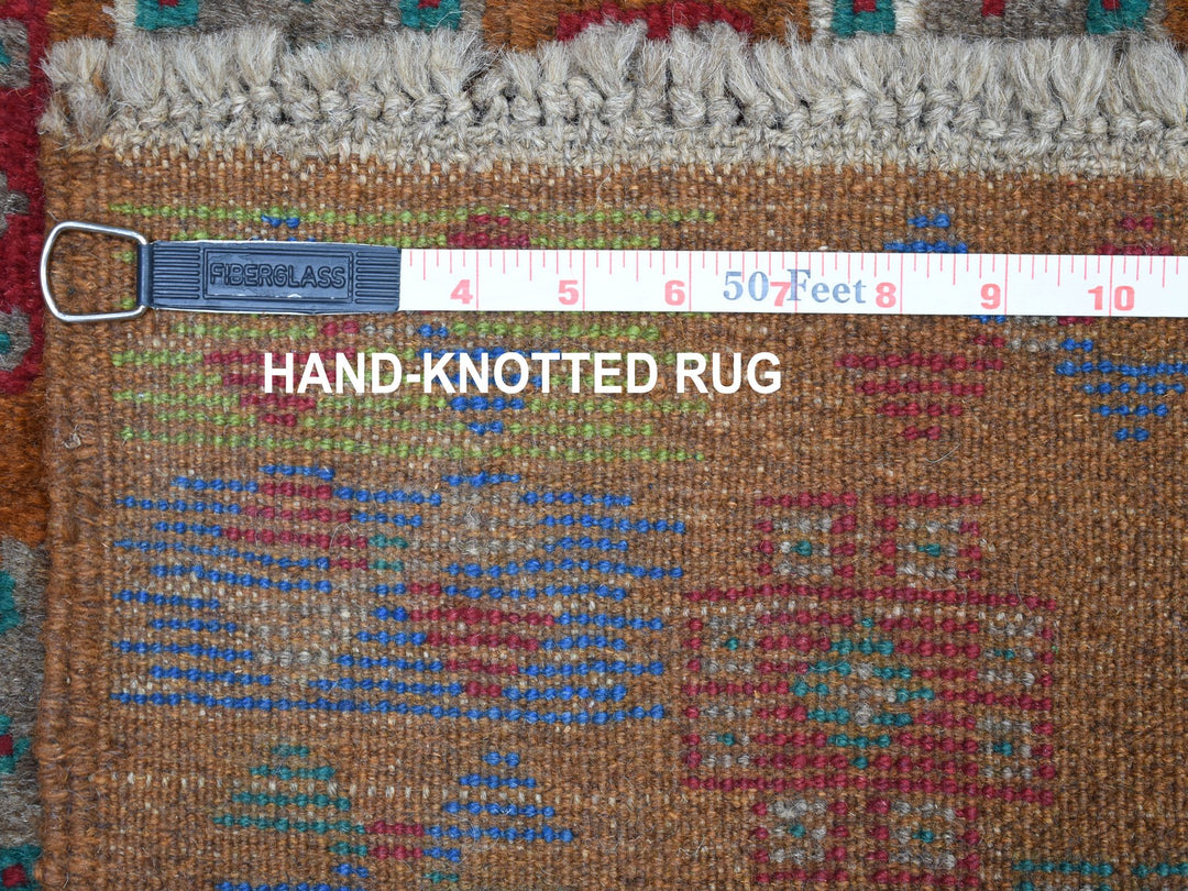 4'1" x 5'9" New Hand Knotted Multicolored Wool Rectangle Oriental Rug - MOA10253185