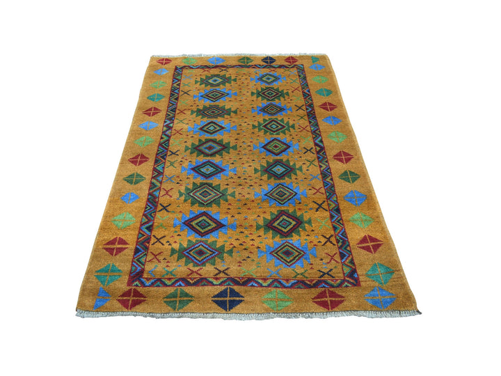 4'0" x 6'1" New Hand Knotted Multicolored Wool Rectangle Oriental Rug - MOA10253188