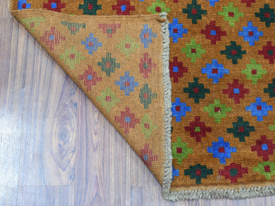 4'1" x 6'1" New Hand Knotted Multicolored Wool Rectangle Oriental Rug - MOA10253189