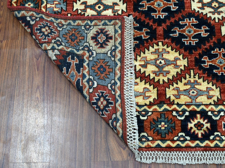 4'0" x 6'0" New Hand Knotted Red Wool Rectangle Oriental Rug - MOA10253193