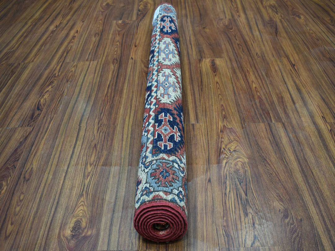 4'0" x 6'0" New Hand Knotted Red Wool Rectangle Oriental Rug - MOA10253193