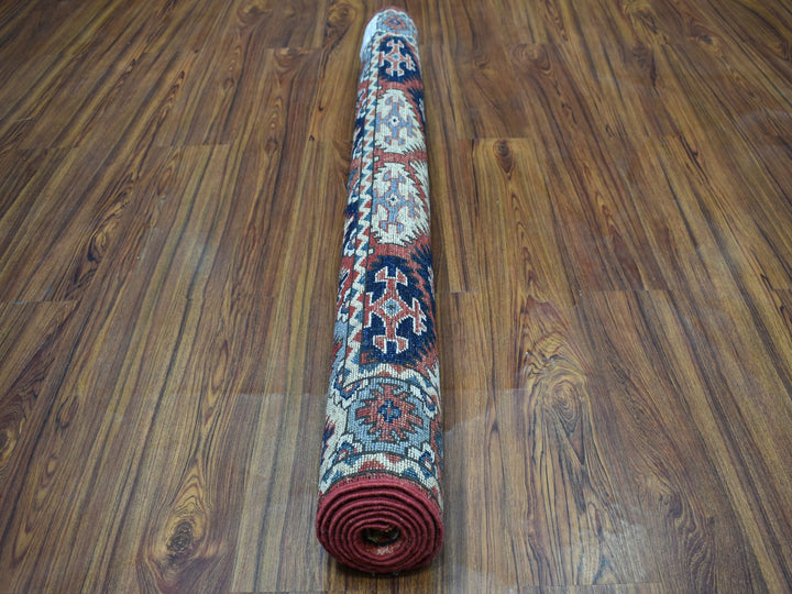 4'0" x 6'0" New Hand Knotted Red Wool Rectangle Oriental Rug - MOA10253193