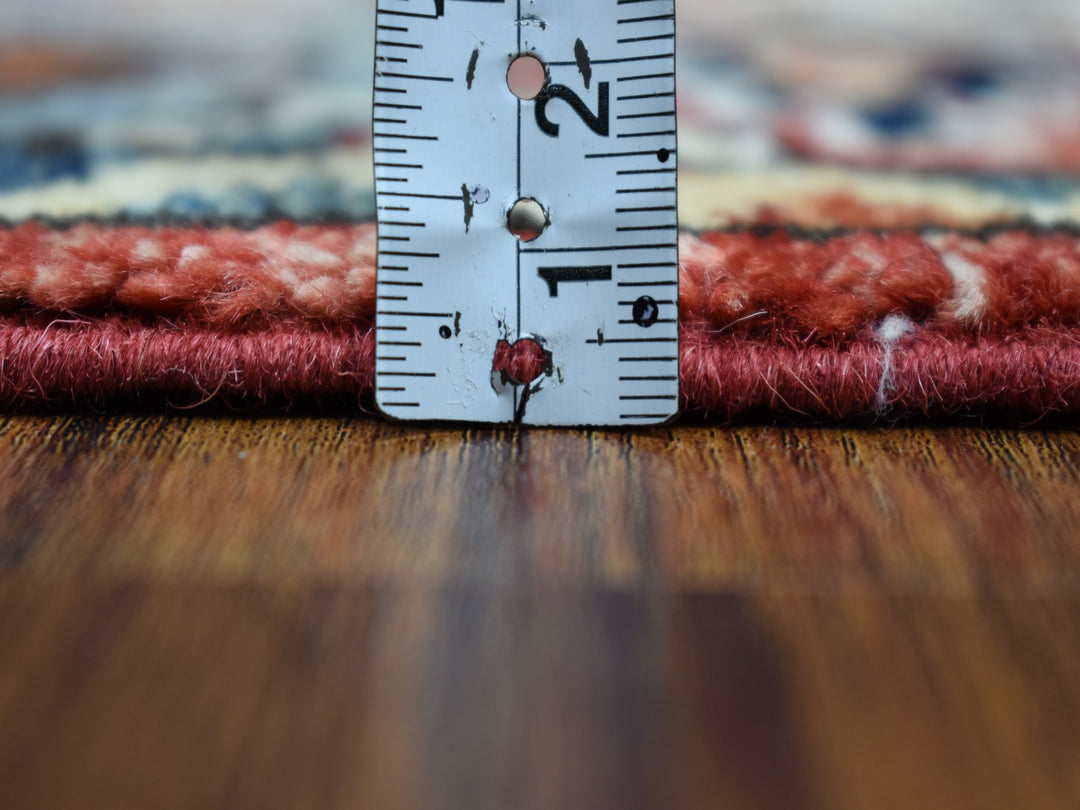 4'0" x 6'0" New Hand Knotted Red Wool Rectangle Oriental Rug - MOA10253193