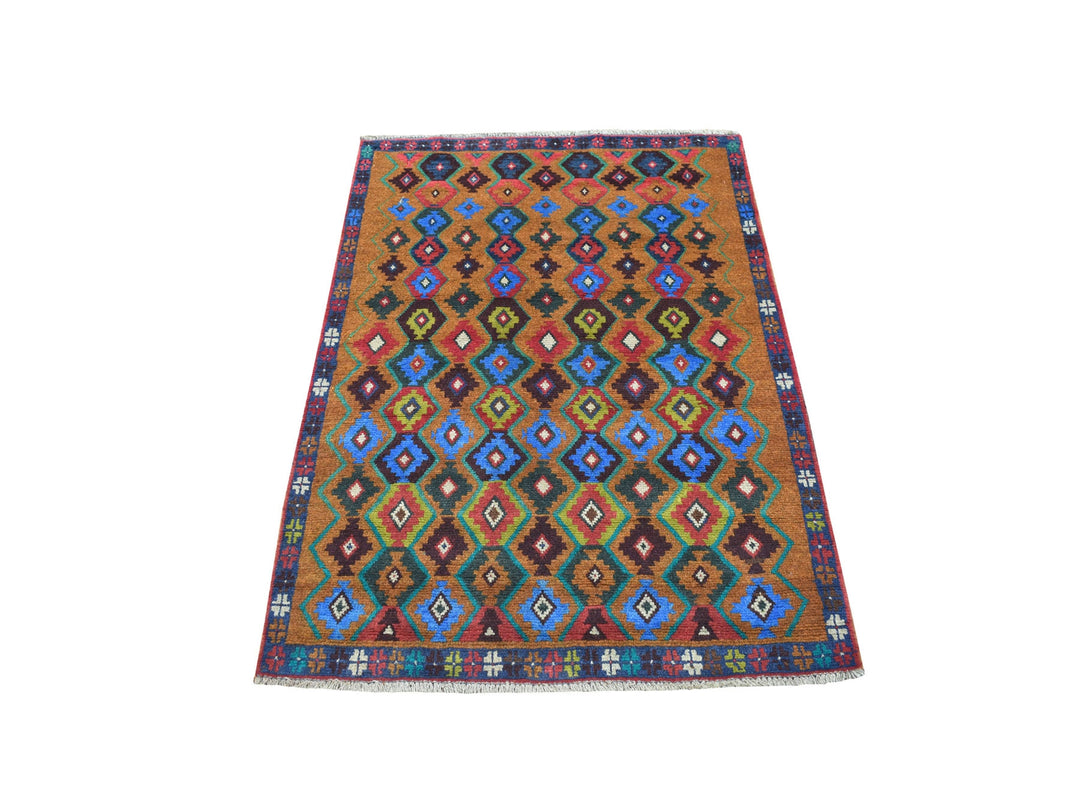 3'5" x 4'5" New Hand Knotted Multicolored Wool Rectangle Oriental Rug - MOA10253274