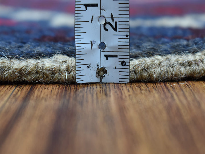 3'8" x 5'7" New Hand Knotted Blue Wool Rectangle Oriental Rug - MOA10253276