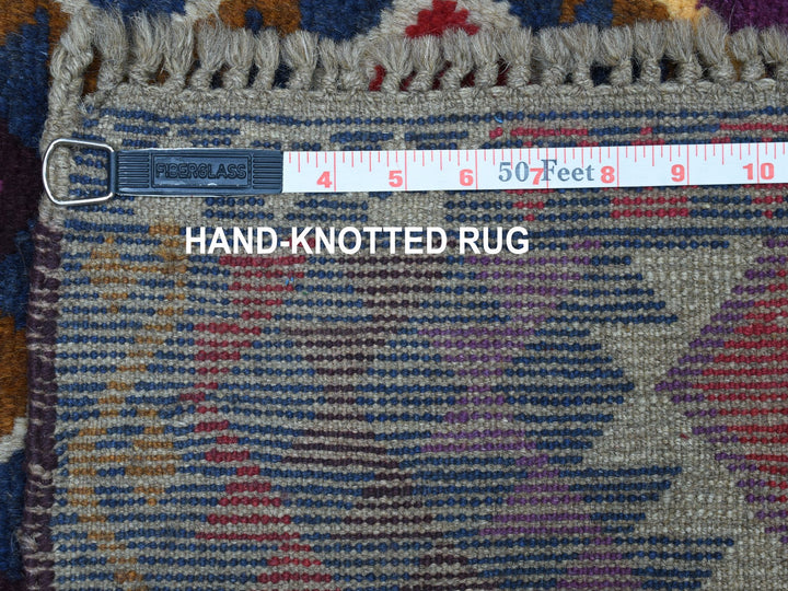 3'8" x 5'7" New Hand Knotted Blue Wool Rectangle Oriental Rug - MOA10253276