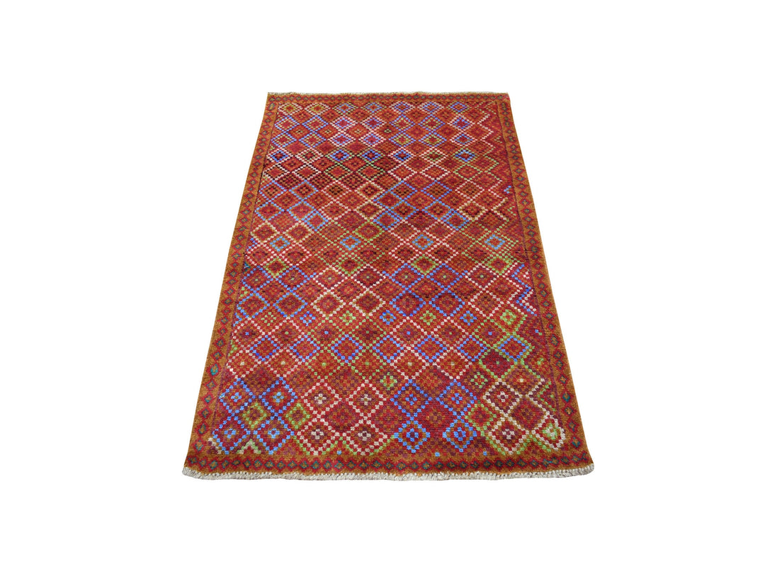 3'5" x 5'0" New Hand Knotted Multicolored Wool Rectangle Oriental Rug - MOA10253281