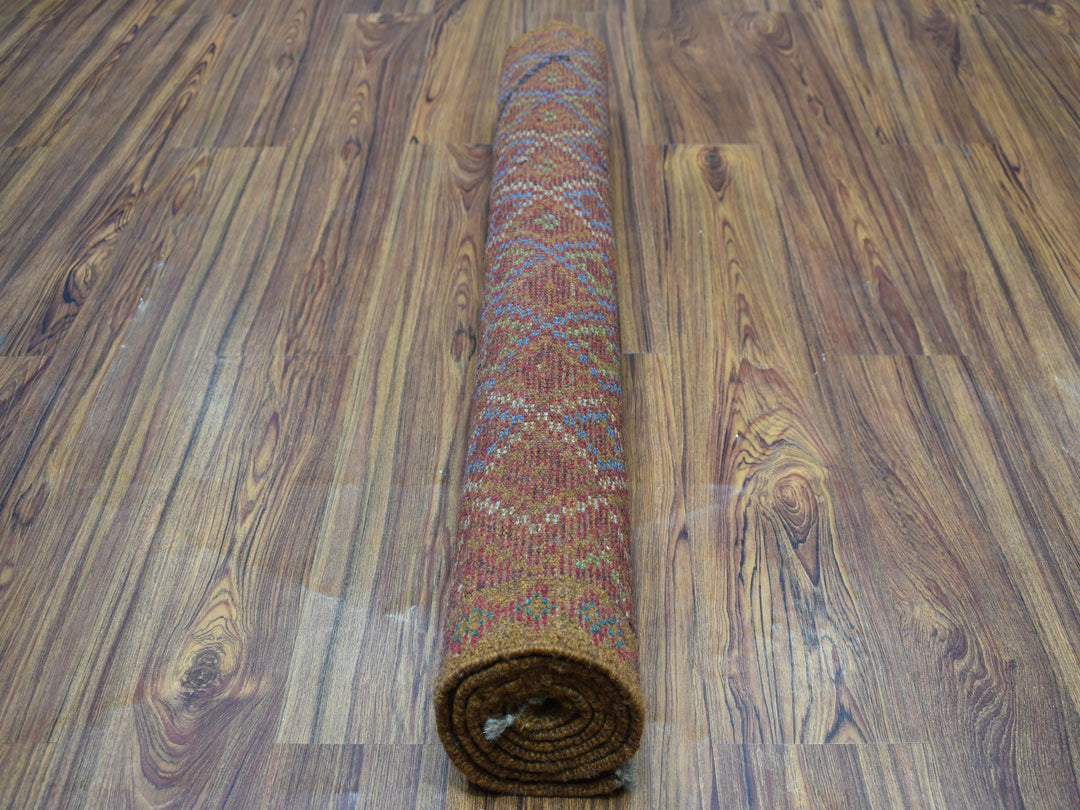 3'5" x 5'0" New Hand Knotted Multicolored Wool Rectangle Oriental Rug - MOA10253281