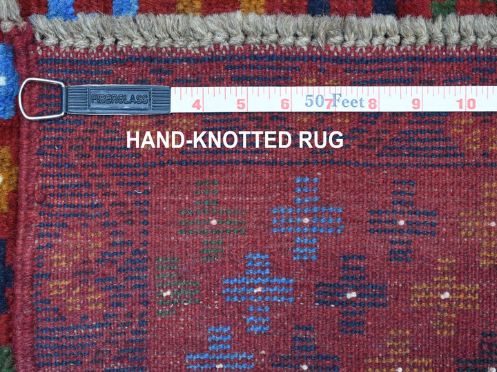 3'5" x 5'0" New Hand Knotted Red Wool Rectangle Oriental Rug - MOA10253283