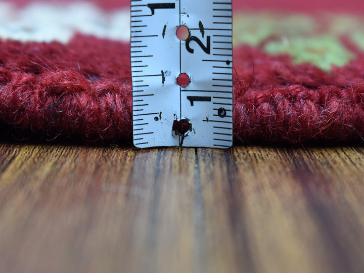 3'7" x 4'10" New Hand Knotted Red Wool Rectangle Oriental Rug - MOA10253285