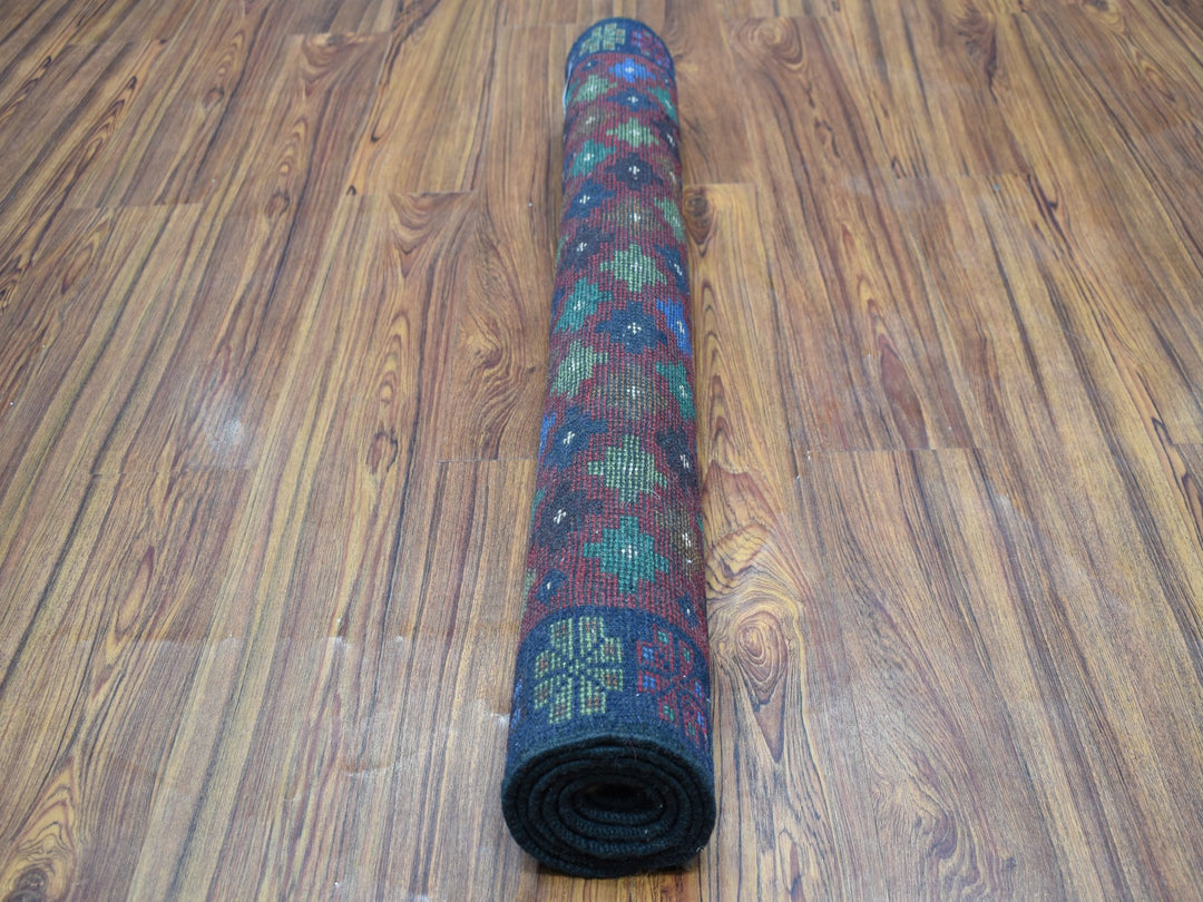 3'3" x 4'9" New Hand Knotted Red Wool Rectangle Oriental Rug - MOA10253289