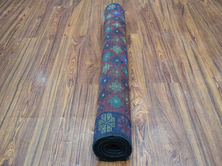 3'3" x 4'9" New Hand Knotted Red Wool Rectangle Oriental Rug - MOA10253289