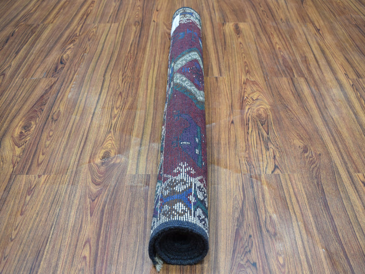 3'3" x 4'9" New Hand Knotted Red Wool Rectangle Oriental Rug - MOA10253290