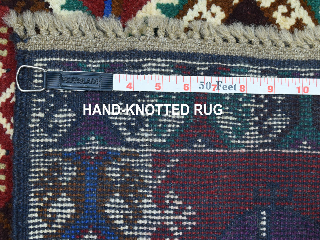 3'3" x 4'9" New Hand Knotted Red Wool Rectangle Oriental Rug - MOA10253290