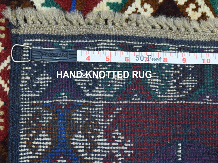 3'3" x 4'9" New Hand Knotted Red Wool Rectangle Oriental Rug - MOA10253290