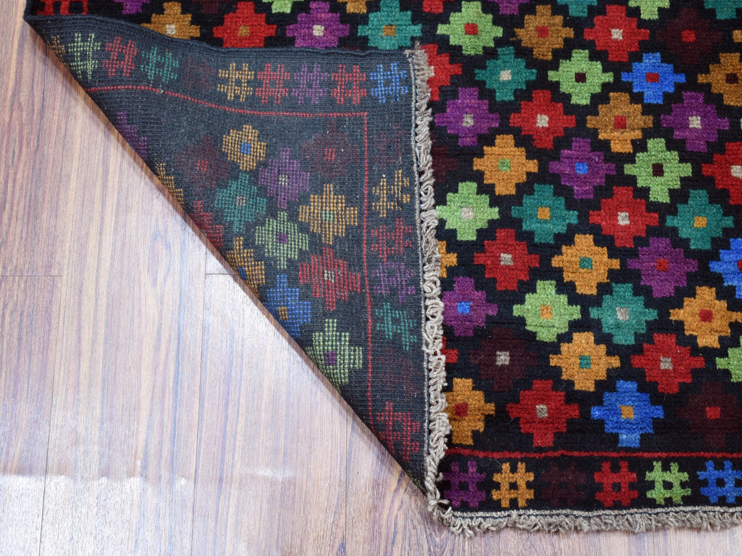 3'5" x 5'0" New Hand Knotted Black Wool Rectangle Oriental Rug - MOA10253291