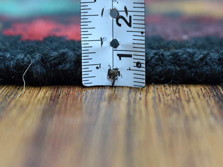 3'5" x 5'0" New Hand Knotted Black Wool Rectangle Oriental Rug - MOA10253291